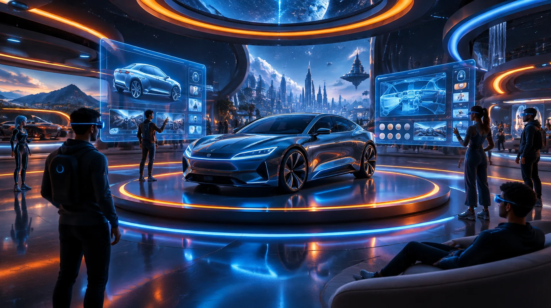 Virtueller Auto-Showroom im Metaversum (KI-generiertes Symbolbild)